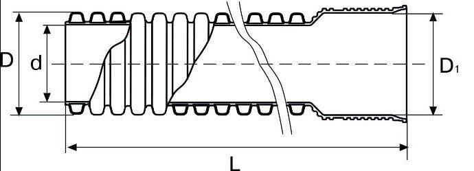 полипропиленовые гофрированные трубы схема